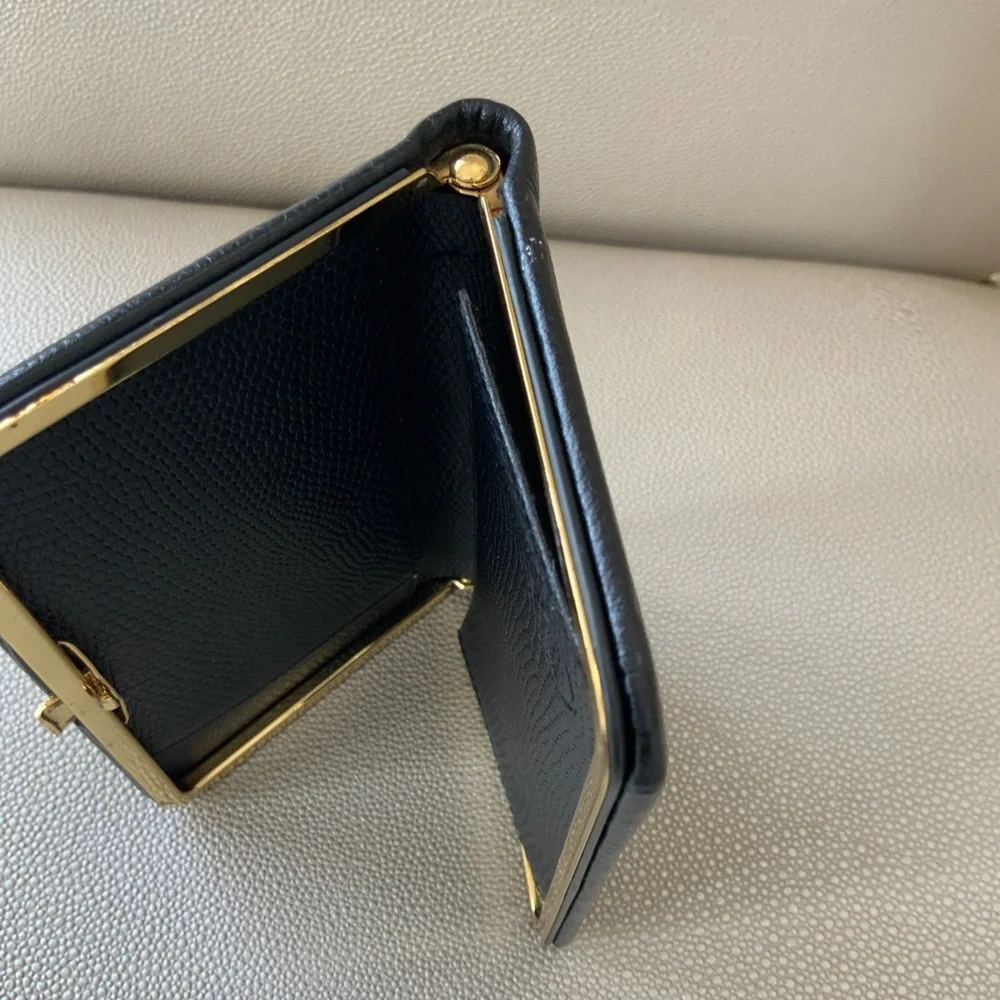 AMI Alexandre Mattiussi leather black card case